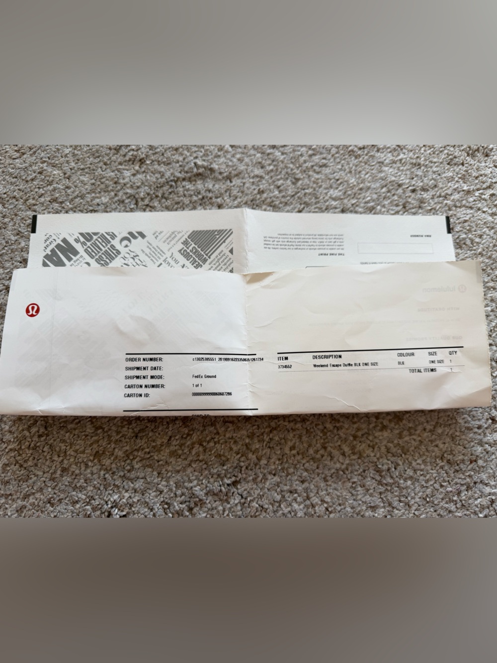 LIKE NEW Lululemon Black Weekend Duffel Bag, 34L - Picture 12 of 12